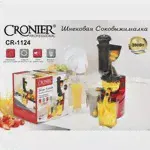 Соковыжималка CRONIER "CR-1124" шнековая 350 Вт / Для фруктов, загрузочное место 75 мм